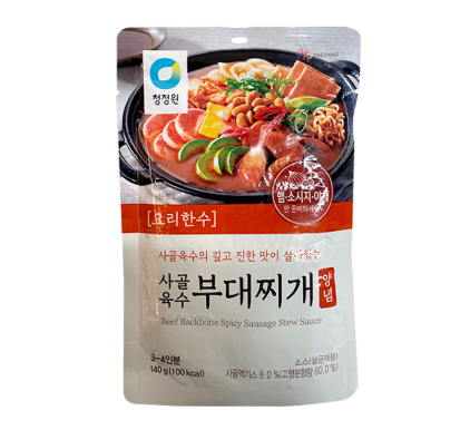 CJW One Recipe Budae Jjigae (Korean Army Stew) Base  3 to 4 servings 140g/청정원 요리한수 사골육수 부대찌개 양념 140g